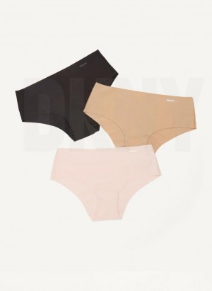 DKNY 3 Pack Hipster Women's Panties Beige Multicolor | Ireland_D0169