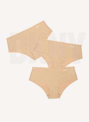 DKNY 3 Pack Hipster Women's Panties Brown | Ireland_D0212