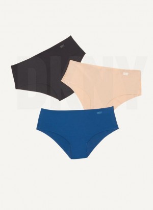 DKNY 3 Pack Hipster Women's Panties Navy Multicolor | Ireland_D1243