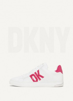 DKNY Abeni Lace Up Women's Sneakers White / Pink | Ireland_D1463