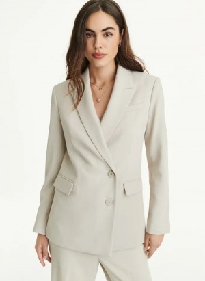 DKNY Asymmetrical Button Women's Blazers Beige | Ireland_D1104