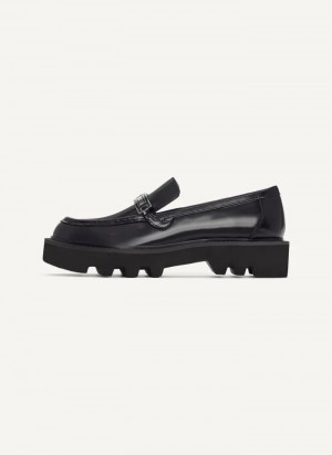 DKNY Audrey With Plaque Women's Loafers Black | Ireland_D0333