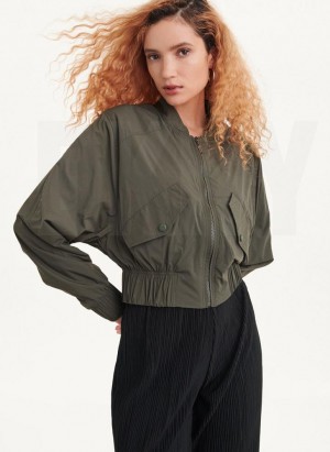 DKNY Bomber Jacket Women's Jumpsuit Olive | Ireland_D1355