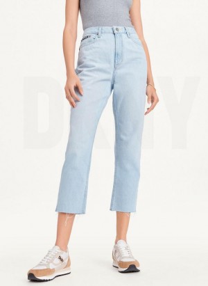 DKNY Broome Cropped Distressed Women's Jeans Wash | Ireland_D1916