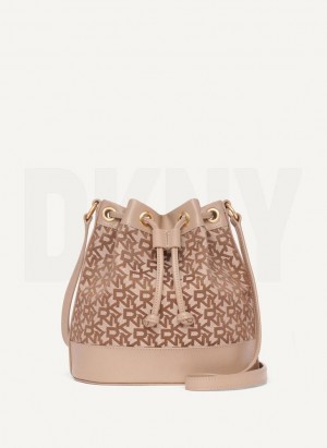 DKNY Bucket Women's Crossbody Bags Brown | Ireland_D0774