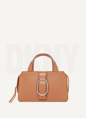 DKNY Buckle Women's Crossbody Bags Brown | Ireland_D0485