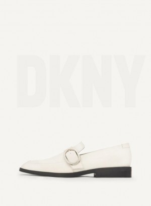 DKNY Buckle Women's Loafers White | Ireland_D1865