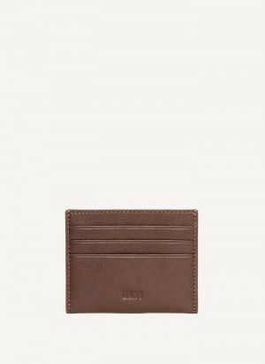 DKNY Card Case Men's Wallets Brown | Ireland_D0330