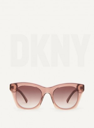 DKNY Cat Eye Women's Sunglasses Pink | Ireland_D0595