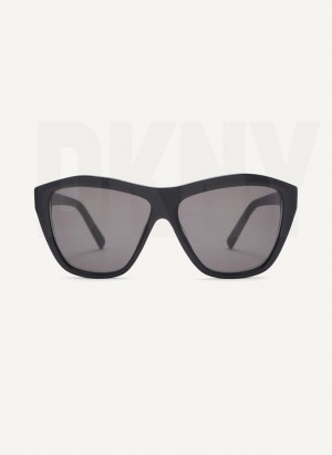 DKNY City Native Modern Rectangle Women's Sunglasses Black | Ireland_D1267