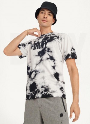 DKNY Cloud Wash Logo Men's T Shirts Black | Ireland_D1899