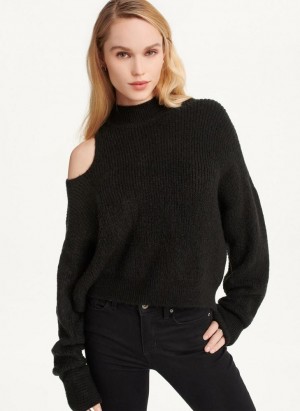 DKNY Cold Shoulder Women's Sweaters Black | Ireland_D0755