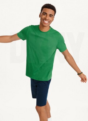 DKNY Cotton Poly Pique Men's T Shirts Green | Ireland_D1224