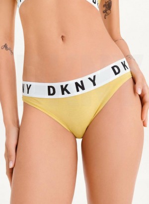 DKNY Cozy Boyfriend Bikini Women's Panties Yellow | Ireland_D0943