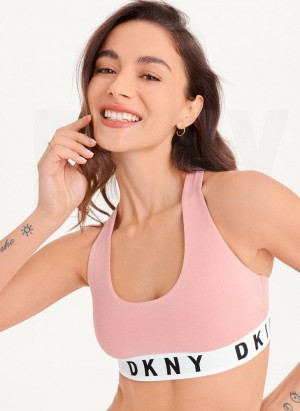 DKNY Cozy Boyfriend Racerback Women's Bras Pink | Ireland_D0864