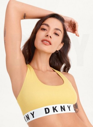 DKNY Cozy Boyfriend Racerback Women's Bras Yellow | Ireland_D0275