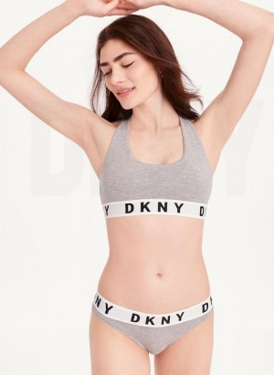 DKNY Cozy Boyfriend Racerback Women's Bras Grey | Ireland_D1360