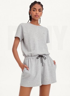 DKNY Crew Neck Women's Jumpsuit Grey | Ireland_D0257