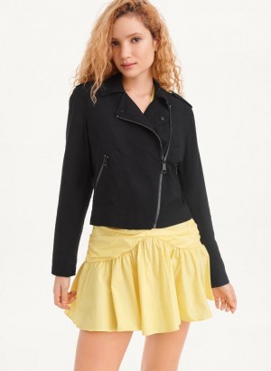 DKNY Crinkle Moto Women's Jackets Black | Ireland_D0364