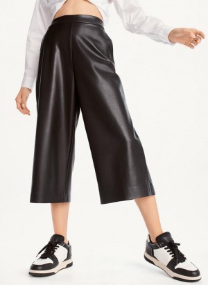 DKNY Crop Wide-Leg Women's Pants Black | Ireland_D1526