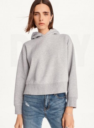 DKNY Cropped Boyfriend Women's Hoodies Grey | Ireland_D0308