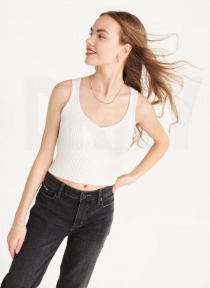 DKNY Cropped Women's Tank Top White | Ireland_D0728