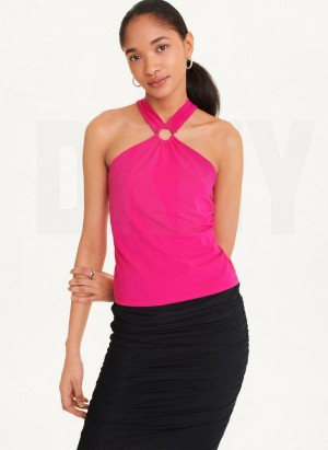 DKNY Crossover Women's Tank Top Pink | Ireland_D1308