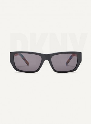 DKNY DKNY Pride Rectangle Women's Sunglasses Black | Ireland_D1281