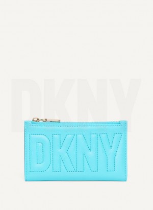 DKNY Elsa Bifold Card Holder Women's Wallets Blue | Ireland_D0217