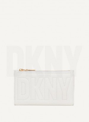 DKNY Elsa Bifold Card Holder Women's Wallets White | Ireland_D1238