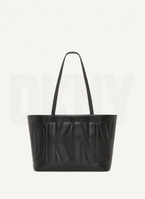 DKNY Elsa Medium Women's Tote Bags Black / Gold | Ireland_D0645