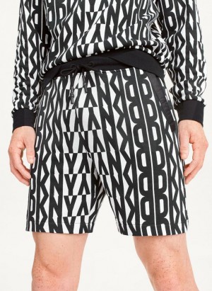 DKNY Exploded Logo Men's Shorts Black / White | Ireland_D1594