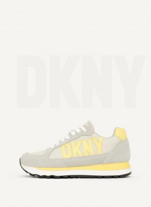 DKNY Exploded Logo Retro Women's Sneakers Grey | Ireland_D0187