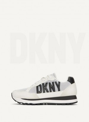 DKNY Exploded Logo Retro Women's Sneakers White / Black | Ireland_D1133