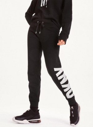 DKNY Exploded Logo Women's Joggers Black / Silver | Ireland_D0116