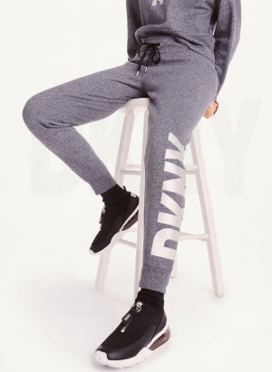 DKNY Exploded Logo Women's Joggers Grey | Ireland_D1064