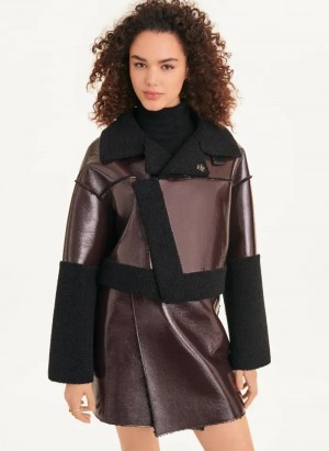 DKNY Faux Shearling Women's Jackets Brown | Ireland_D0185