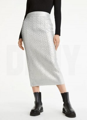 DKNY Foil Maxi Women's Skirts White | Ireland_D0453