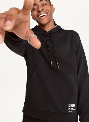 DKNY French Terry Men's Hoodies Black | Ireland_D0189