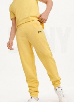 DKNY French Terry Men's Pants Yellow | Ireland_D1226