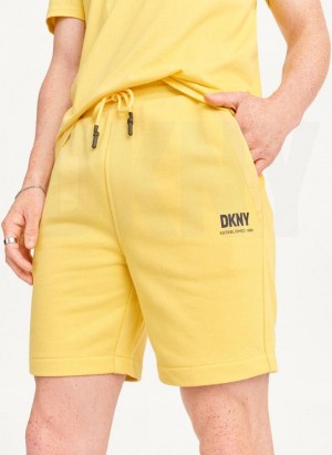 DKNY French Terry Men's Shorts Yellow | Ireland_D0801