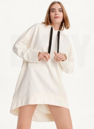 DKNY French Terry Oversized Women's Hoodies White | Ireland_D1816