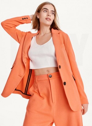 DKNY French Terry Soft Women's Blazers Orange | Ireland_D1032