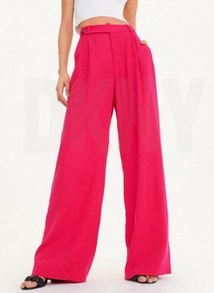 DKNY Frosted Twill Women's Pants Pink | Ireland_D1650