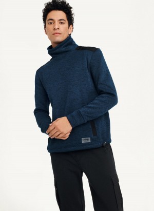 DKNY Funnel Neck Pullover Men's Sweatshirts Navy | Ireland_D1821