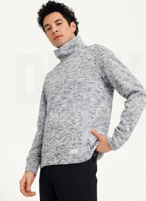 DKNY Funnel Neck Pullover Men's Sweatshirts Light Grey | Ireland_D0377