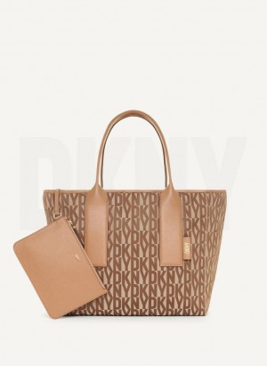 DKNY Grayson Large Women's Tote Bags Brown | Ireland_D1688