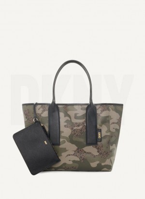 DKNY Grayson Large Women's Tote Bags Camo / Black | Ireland_D1461