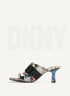 DKNY Heeled Buckle Mule Women's Heels Blue Multicolor | Ireland_D0434