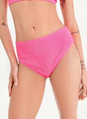 DKNY High Waisted Women's Bikini Bottom Pink | Ireland_D1511